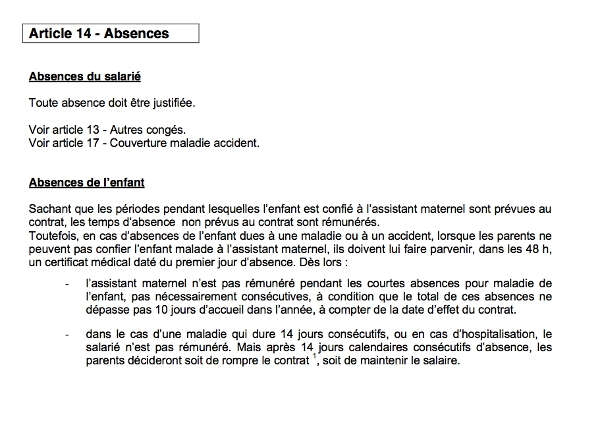 Retrait d'enfant pendant arrêt de travail  AssistantesMaternelles.NET