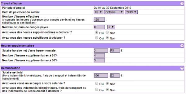 Erreur Déclaration Pajemploi  AssistantesMaternelles.NET
