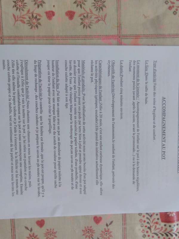 Fiche de soin CAP AEPE  AssistantesMaternelles.NET